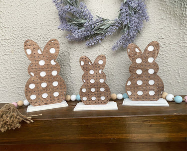 Easter Decor, Bunny Decor, Rattan Bunny, Decorative Easter Bunnies, Farmhouse Bunnies, Shelf sitter Bunnies, Mantel Decor, Entryway Decor